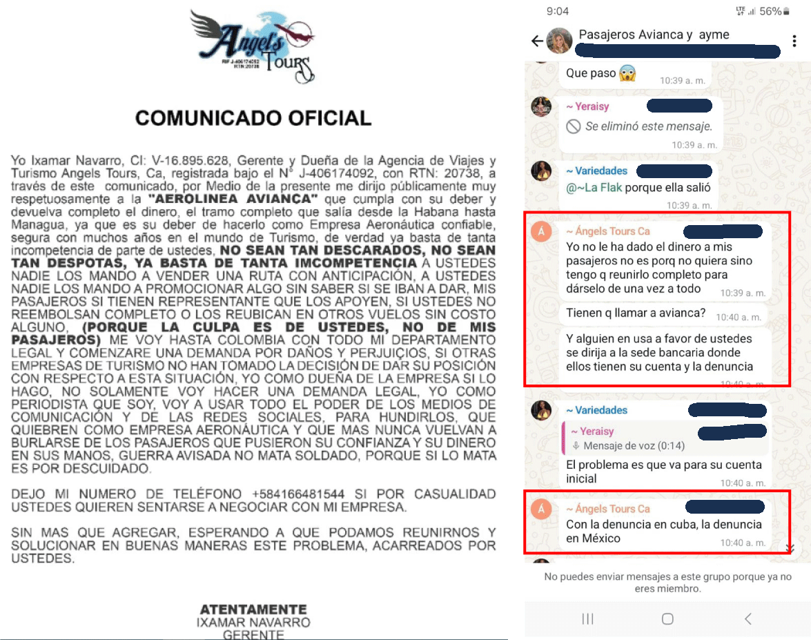 Agencia Aymee Travels aclara señalamientos sin fundamentos ni pruebas a situación relacionada con líneas aéreas Avianca y Wingo