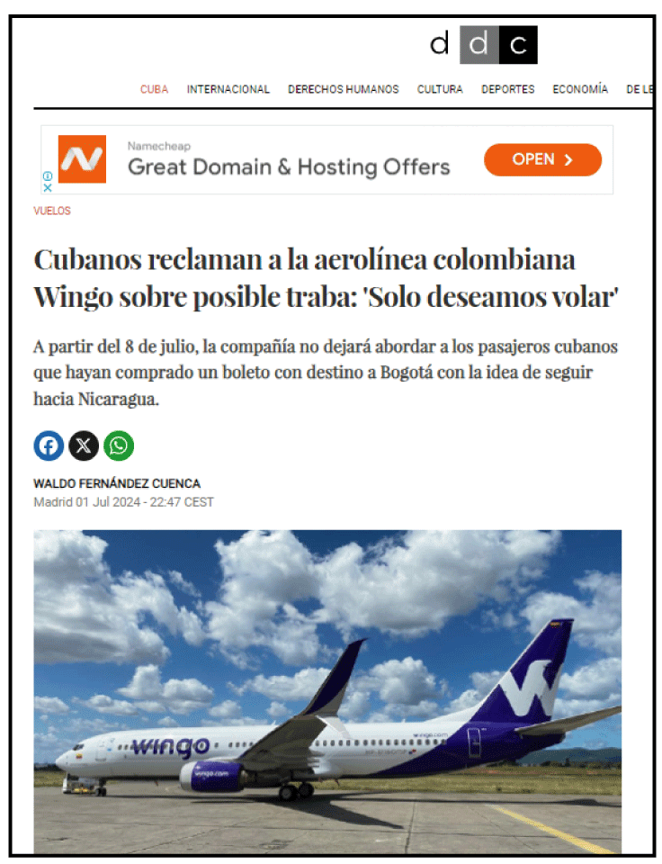 Agencia Aymee Travels aclara señalamientos sin fundamentos ni pruebas a situación relacionada con líneas aéreas Avianca y Wingo